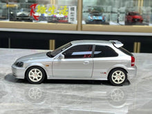 Load image into Gallery viewer, MH 1:18 Silver JDM Civic Type R EK9 Hatchback Engine Model Diecast Metal Car