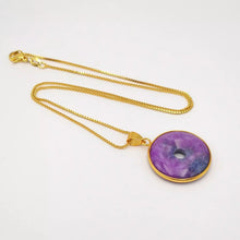 Load image into Gallery viewer, Nature Jade Purple Fortune Round Pendant Necklace Gift Jewelry charm Blessing