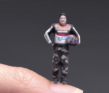 Load image into Gallery viewer, 1:64 Painted Figure Model Miniature Resin Sand Diorama Racer Driver Man Boy