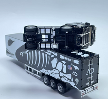 Load image into Gallery viewer, CC 1:64 Black Dinosaur Scania Container Truck Model Diecast Metal Car New Collection