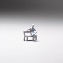 Load image into Gallery viewer, 1:64 Painted Unpainted Figure Model Miniature Resin Diorama Man Sitting on Bench New