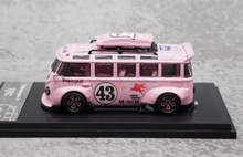 Load image into Gallery viewer, TPC 1:64 Pink VW T1 Kombi Van #43 Camper Model Diecast Metal Car New