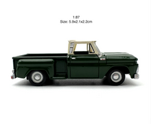 Load image into Gallery viewer, 1:87 1965 Dark Green Classic Pickup Truck Sports Model Diecast Metal Car New Collection