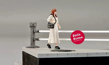 Load image into Gallery viewer, 1:64 Painted Figure Model Miniature Resin Diorama Toy Sand White Dress Lady Bag