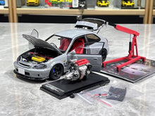 Load image into Gallery viewer, MH 1:18 Grey JDM Civic Type R EK9 B16B Vtec Engine Model Diecast Metal Car