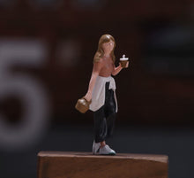 Load image into Gallery viewer, 1:64 Painted Figure Model Miniature Resin Beauty Walking Lady Holding Drink Girl