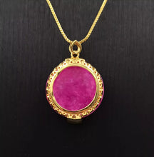 Load image into Gallery viewer, Nature Jade Pink Round Fortune Pendant Necklace Gift Jewelry charm Blessing new