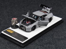 Load image into Gallery viewer, PGM 1:64 Gray GTR R35 Rocket Bunny Pandem Engine Model Diecast Metal Car New Collection