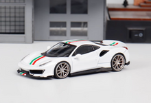 Load image into Gallery viewer, DCM 1:64 White Novitec 488 Pista Racing Sports Model Diecast Metal Car New
