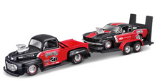 Load image into Gallery viewer, Maisto 1:24 1948 F1 Pickup 1967 Mustang GT Transport Flatbed Model Metal Car