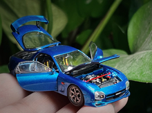 Load image into Gallery viewer, PGM 1:64 Blue JDM RX7 FD 3S Round Racing Sports Model Diecast Metal Car New Collection