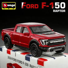 Load image into Gallery viewer, Bburago 1:64 Red 2024 F150 Raptor Pickup Truck Sport Model Diecast Metal Car