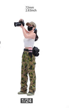 Load image into Gallery viewer, 1:24 Painted Figure Model Miniature Resin Diorama Camera Woman Photographer Lady