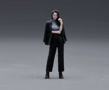 Load image into Gallery viewer, 1:64 Painted Figure Model Miniature Resin Diorama Toy Sand Cool Lady Black Suit