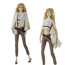 Load image into Gallery viewer, Barbie Doll Clothing 11.5&quot; Girl Wear Fashion Outfits 1/6 Leather Jacket Top Pants
