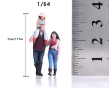 Load image into Gallery viewer, 1:64 Painted Figure Model Miniature Resin Diorama Sand Family Dad Mom Girl Set