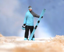 Load image into Gallery viewer, 1:64 Painted Figure Model Miniature Resin Diorama Sand Skii Snowboard Sports Toy Collection