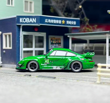 Load image into Gallery viewer, Flame 1:64 Green Dinosaur #43 RWB 993 Sports Model Diecast Metal Car New Collection