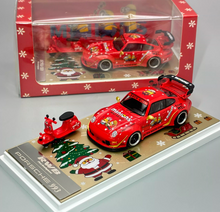 Load image into Gallery viewer, ZJWJ 1:64 Red Christmas RWB 993 Bicycle Bike Sport Model Diecast Metal Car New Collection