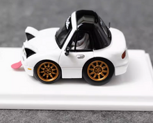 Load image into Gallery viewer, MJ 1:64 White Miata MX5 Mini Cute Q Type Sports Model Diecast Resin Car New Collection