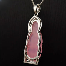 Load image into Gallery viewer, Nature Jade Guanyin Pendant Necklace Gift Jewelry charm Blessing Lucky Pink S