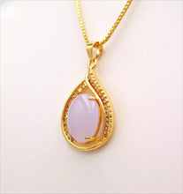 Load image into Gallery viewer, Nature Jade Water Drop Pendant Necklace Gift Jewelry charm Blessing Lucky New c