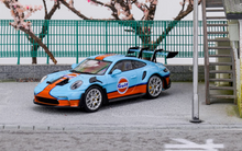 Load image into Gallery viewer, SOLO 1:64 Blue 2021 911 GT3 RS 992 Gulf Sports Model Diecast Metal Car New
