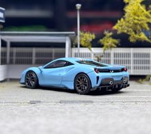 Load image into Gallery viewer, TOC 1:64 Baby Blue 488 Pista Coupe Sports Model Diecast Metal Car New Collection