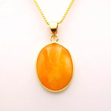 Load image into Gallery viewer, Nature Jade Yellow Oval Pendant Necklace Gift Jewelry charm Blessing Lucky New