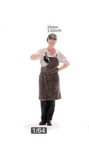Load image into Gallery viewer, 1:64 Painted Figure Model Miniature Resin Diorama Sand Toy Cafe Waiter Waitress New
