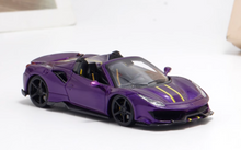 Load image into Gallery viewer, TPC 1:64 Purple Novitec 488 Convertible Sports Model Diecast Metal Car New Collection