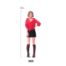 Load image into Gallery viewer, 1:64 Painted Unpainted Figure Model Miniature Resin Diorama Short Hair Girl Sand New