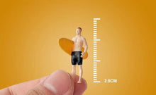 Load image into Gallery viewer, 1:64 Painted Figure Mini Model Miniature Car Scenes Resin Surfing Boy Surfboard