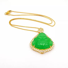 Load image into Gallery viewer, Nature Jade Laughing Budha Pendant Necklace Gift Jewelry charm Blessing Lucky S