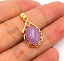 Load image into Gallery viewer, Nature Jade Water Drop Purple Pendant Necklace Gift Jewelry charm Blessing Luck