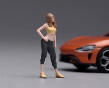 Load image into Gallery viewer, 1:64 Painted Figure Model Miniature Resin Sand Beauty Girl Sporty Yellow Top