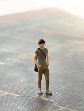 Load image into Gallery viewer, 1:64 Painted Figure Mini Model Miniature Car Scenes Resin Man Crossbody Bag Boy