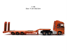 Load image into Gallery viewer, 1:148 Orange Volvo FH4 GXL Low Loader Trailer Truck Model Diecast Metal Car