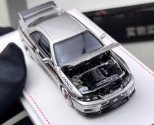 Load image into Gallery viewer, FH 1:64 Silver Gray Skyline GTR R33 Mines Sports Model Diecast Metal Car New Collection