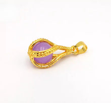 Load image into Gallery viewer, Nature Jade Purple Flower Ball Pendant Necklace Gift Jewelry charm Blessing Luck