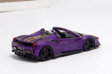 Load image into Gallery viewer, TPC 1:64 Purple Novitec 488 Convertible Sports Model Diecast Metal Car New Collection