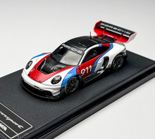 Load image into Gallery viewer, HKM 1:64 White 911 GT3 R 992 Rennsport Sports Model Diecast Metal Car New Collection