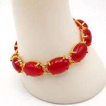 Load image into Gallery viewer, Nature Jade Beaded Bracelet Jewelry Blessing Lucky Fortune Gift For Her Red c