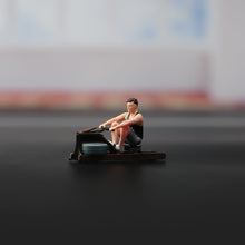 Load image into Gallery viewer, 1:64 Painted Figure Model Miniature Resin Diorama Sand Gym Rowing Machine Man New