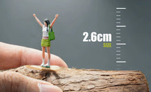 Load image into Gallery viewer, 1:64 Painted Figure Model Miniature Resin Diorama Sand Green Skirt Hooray Girl