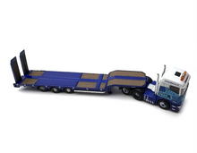 Load image into Gallery viewer, 1:148 Blue Scania Highline Low Loader Trailer Truck Model Diecast Metal Car