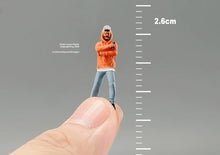 Load image into Gallery viewer, 1:64 Painted Figure Model Miniature Resin Diorama Toy Sand Orange Hoodie Man