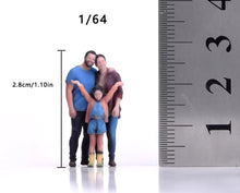 Load image into Gallery viewer, 1:64 Painted Figure Model Miniature Resin Diorama Toy Family Dad Mom Girl Set