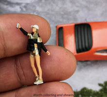 Load image into Gallery viewer, 1:64 Painted Figure Mini Model Miniature Resin Diorama Garage Repair Lady Girl