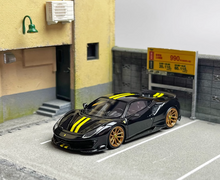 Load image into Gallery viewer, U2 1:64 Black Novitec 488 Pista Racing Sports Model Diecast Resin Car Box